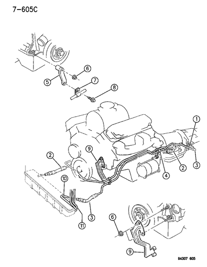 1996 Dodge Dakota Tube, Auxiliary Cooler Diagram for 52027994