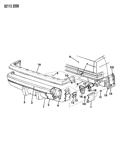 1992 Chrysler Imperial Fascia, Rear Diagram 2 - Thumbnail