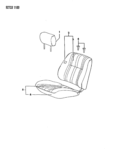 1992 Dodge Colt Front Seat Diagram 5 - Thumbnail