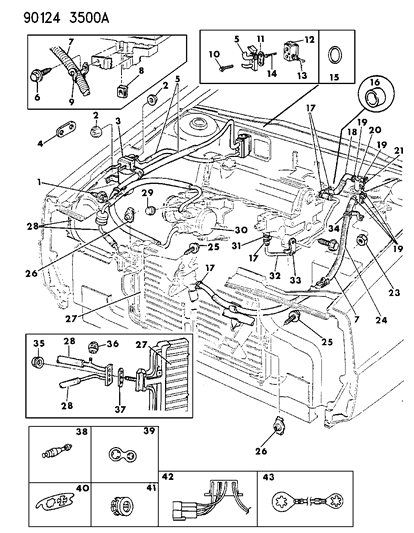 1990 Chrysler New Yorker Base Model Plumbing - A/C & Heater Diagram 3 - Thumbnail