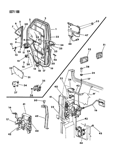 1989 Dodge Ram Van Lock Actuator, Rear Diagram for 4467251