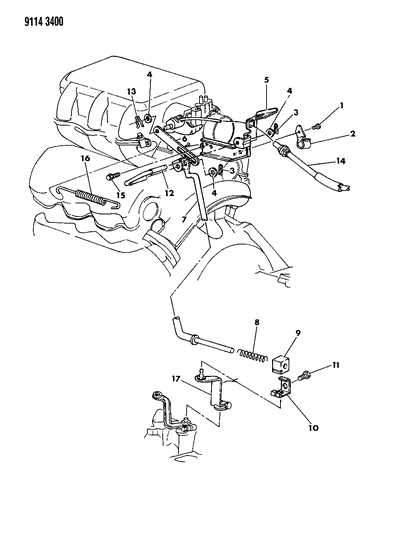 1989 Dodge Caravan Throttle Control Diagram 2 - Thumbnail