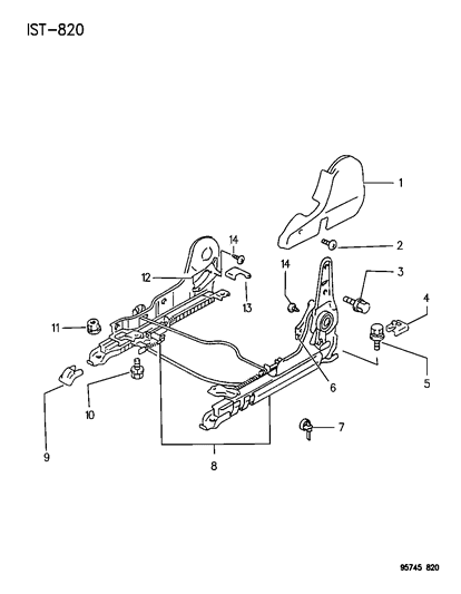 1996 Dodge Stealth Seat Adjuster Diagram 3 - Thumbnail