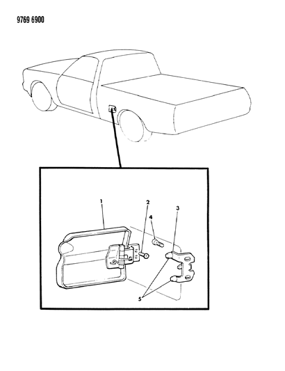 1989 Dodge Ram 50 Fuel Filler Door Diagram