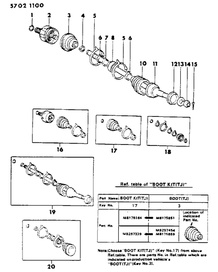 1986 Dodge Colt Axle, Front Diagram 1 - Thumbnail