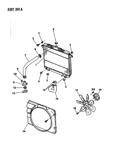 1987 Dodge Dakota Radiator & Related Parts Diagram 2 - Thumbnail
