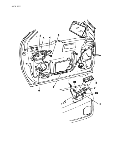 1984 Chrysler Laser Wiring & Switches - Front Door Diagram 1 - Thumbnail