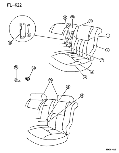 1996 Dodge Intrepid Rear Seat Diagram 2 - Thumbnail