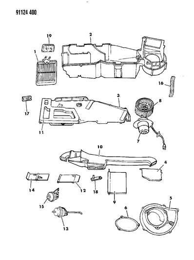 1991 Dodge Caravan Heater Unit Diagram 1 - Thumbnail