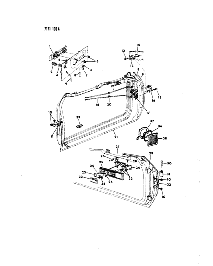 1987 Dodge Charger Handle, Inside, Rear Diagram for 5200879