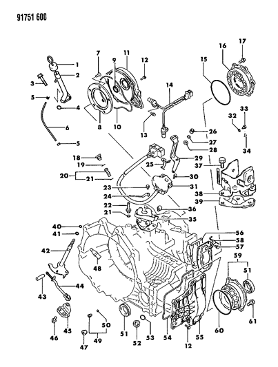 1991 Dodge Stealth Case & Miscellaneous Parts of Automatic Transmission Diagram 1 - Thumbnail