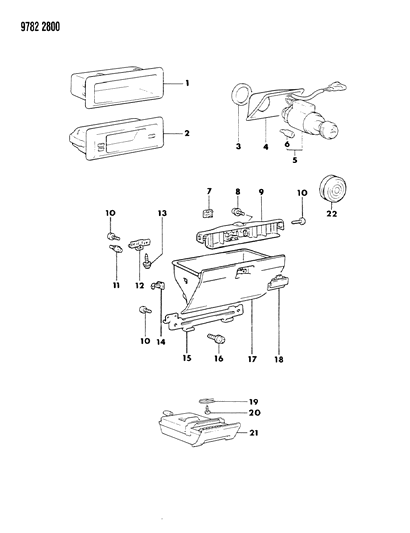 1989 Dodge Ram 50 Instrument Panel Diagram 1 - Thumbnail