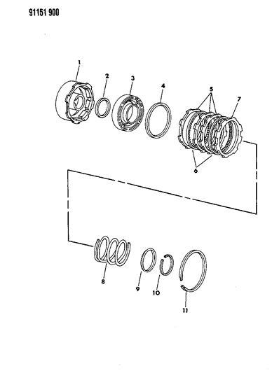 1991 Chrysler New Yorker Snap Ring, Front Clutch, Outer, Steel Diagram for 4567194