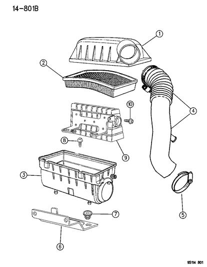 1995 Dodge Neon Air Cleaner Diagram 1 - Thumbnail