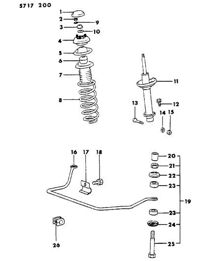 1985 Dodge Conquest Suspension - Rear Diagram