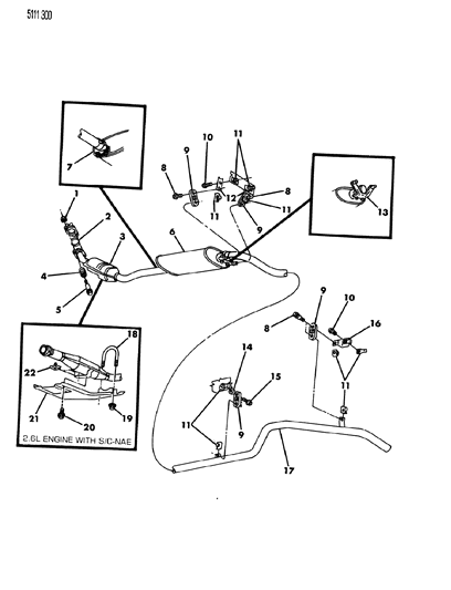 1985 Dodge Caravan Catalytic Converter Diagram for 4301478