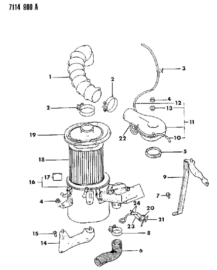 1987 Chrysler LeBaron Base Air Cleaner Diagram 1 - Thumbnail