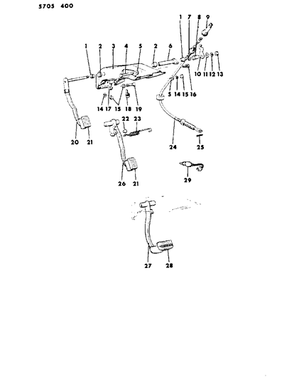 1986 Dodge Ram 50 Pad, Brake Pedal, W/Automatic Transmission Diagram for MA152260