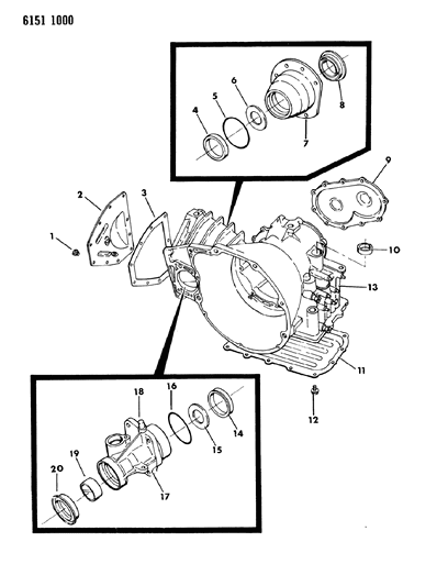1986 Chrysler New Yorker Case, Extension And Retainer Diagram