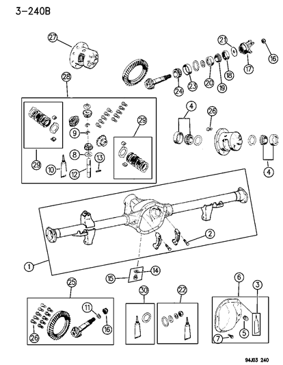 1995 Jeep Wrangler Housing & Differential, Rear Axle Diagram 3 - Thumbnail