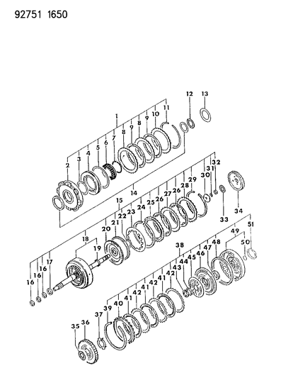 1994 Dodge Colt Seal Ring , (46) , P Engine Diagram for MD711875