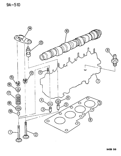 1994 Dodge Caravan Camshaft & Valves Diagram 1 - Thumbnail