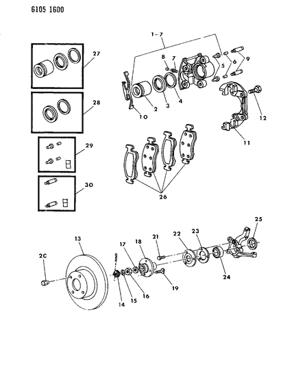 1986 Dodge Aries Front Brakes Diagram 2 - Thumbnail