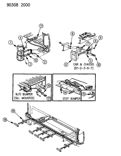 1992 Dodge Ramcharger Tail Lamp Assembly Diagram for 55054794