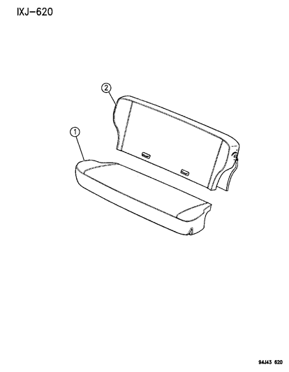 1996 Jeep Cherokee Covers, Seat Upholstery Cherokee Diagram 1 - Thumbnail