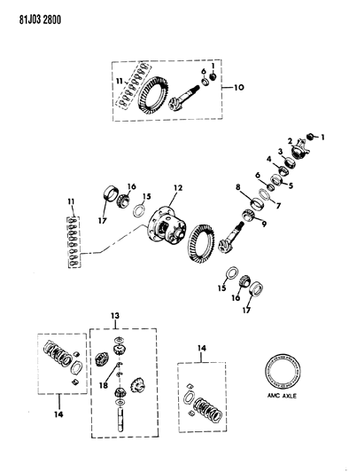 1986 Jeep J20 Differential & Gears Diagram 1 - Thumbnail