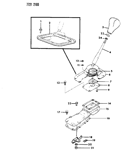 1987 Chrysler Conquest Controls, Gearshift of Manual Transmission Diagram