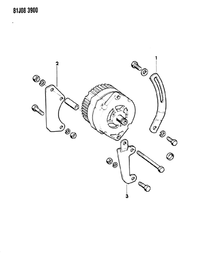 1986 Jeep Comanche Alternator & Mounting Diagram 2 - Thumbnail