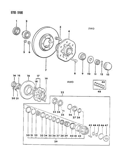 1989 Dodge Ram 50 Bolt Diagram for MB081727