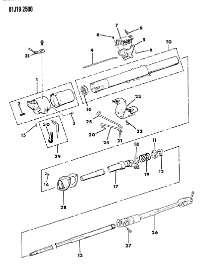 1986 Jeep Comanche Housing - Steering Column Lower Diagram 2 - Thumbnail