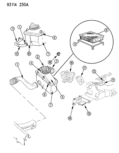 1993 Dodge Spirit Vent Hose Diagram for 5281196