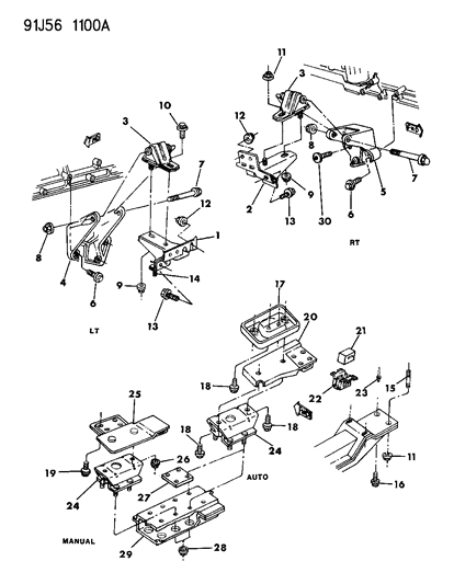 1992 Jeep Comanche Engine Mounting Diagram 2 - Thumbnail