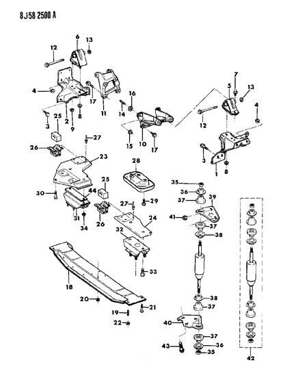 1988 Jeep Comanche Engine Mounting Diagram 2 - Thumbnail