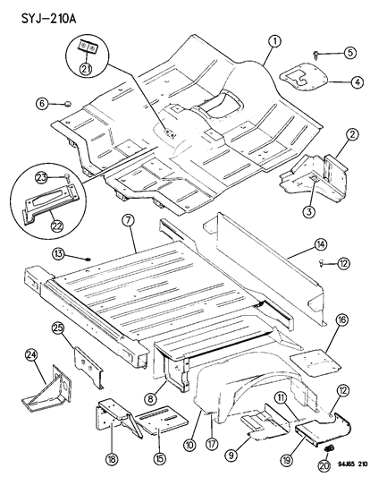 1995 Jeep Wrangler Splash Shield, Rear Passenger Side Diagram for 55009592