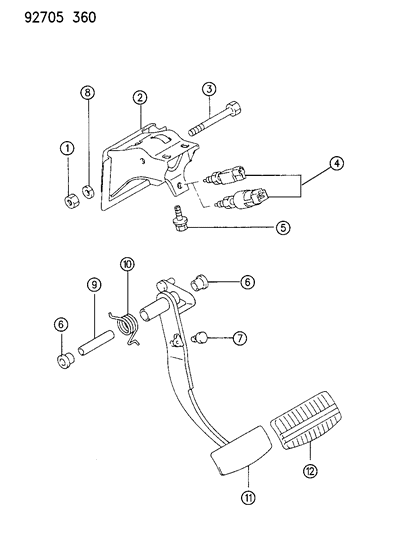 1994 Dodge Colt Brake Pedal Diagram 1 - Thumbnail