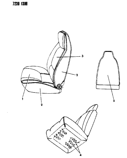 1987 Dodge Omni Front Seat Diagram 3 - Thumbnail