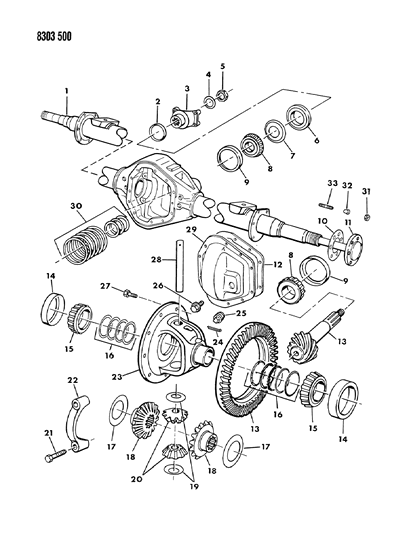 1989 Dodge D150 Axle, Rear Diagram 2 - Thumbnail