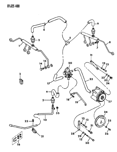 1985 Jeep Grand Wagoneer Bolt Hexagon Flange Head .375-16 X 2.75 Diagram for J0180137