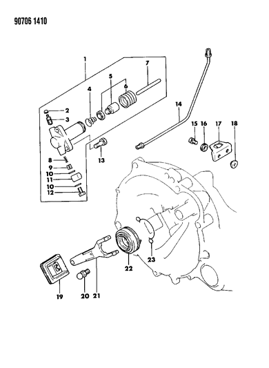 1990 Dodge Colt Controls, Clutch Diagram 2 - Thumbnail