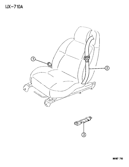 1996 Chrysler Sebring Belt, Front Seat Outer Diagram for PW65SC3