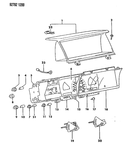 1994 Dodge Colt Cluster, Instrument Panel Diagram 3 - Thumbnail