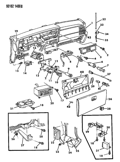 1990 Dodge Spirit Lamp Outage W/Bracket (Mounting Stud & Washer 6032788) Diagram for 4503219