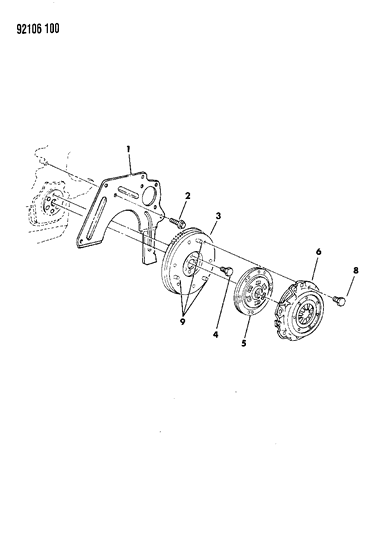 1992 Chrysler Town & Country Cover And Plate Assembly, Clutch And Disc Package Diagram for 4511174