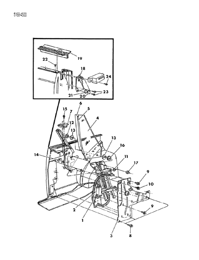 1985 Chrysler Executive Limousine Glass - Quarter Window Diagram 3 - Thumbnail