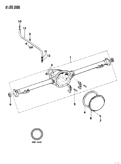 1985 Jeep J20 Axle Housing, Rear Diagram 1 - Thumbnail