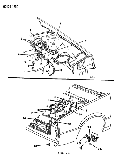 1992 Chrysler LeBaron GTC Plumbing - A/C & Heater Diagram 2 - Thumbnail